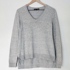 Rag and Bone Cotton V Neck Sweater Womens M Gray